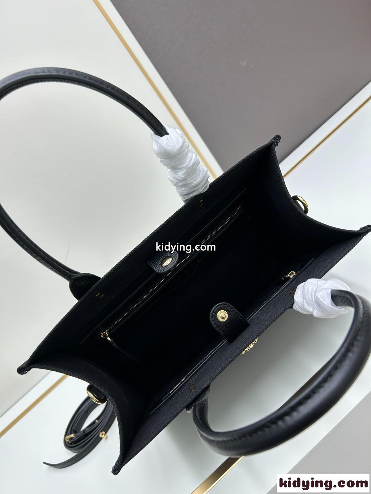 ヴェルサーチェ バッグ スーパーコピー ラ メドゥーサ スモール キャンバス トートバッグ ブラック-3