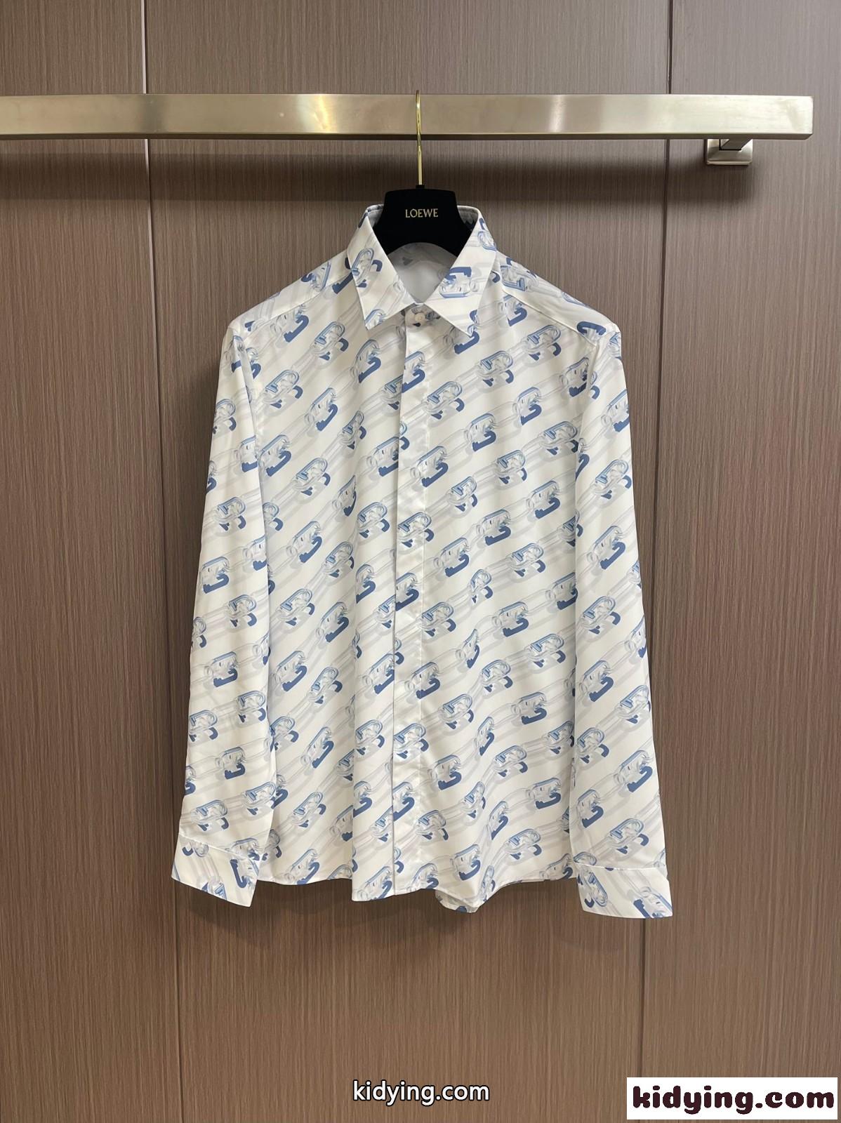 上品 ロゴプリント シルクシャツ フェンディ シャツ コピー メンズ-1