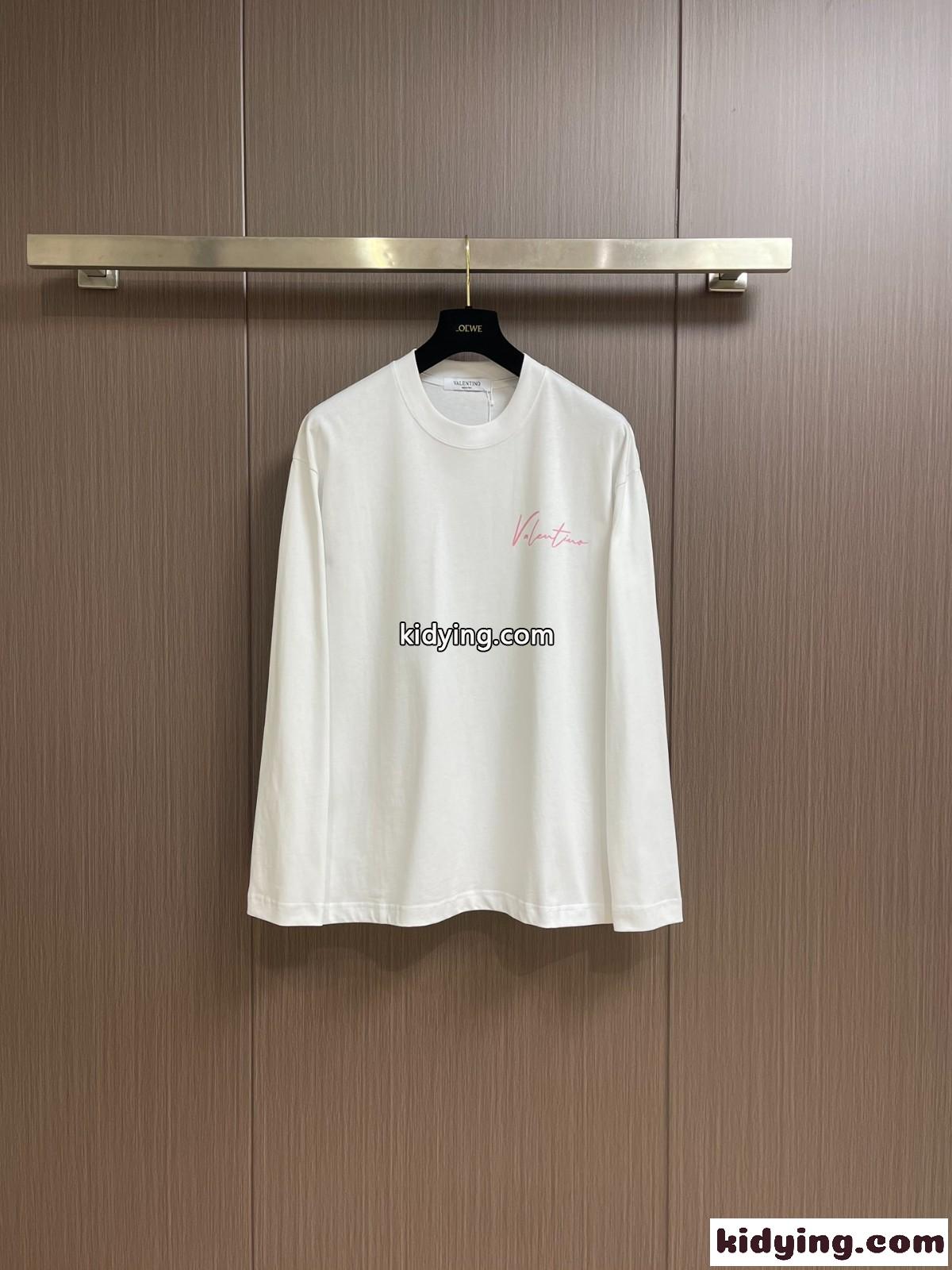 人気 カジュアル 合わせやすい プリント ヴァレンティノ Tシャツ コピー 長袖Tシャツ-2