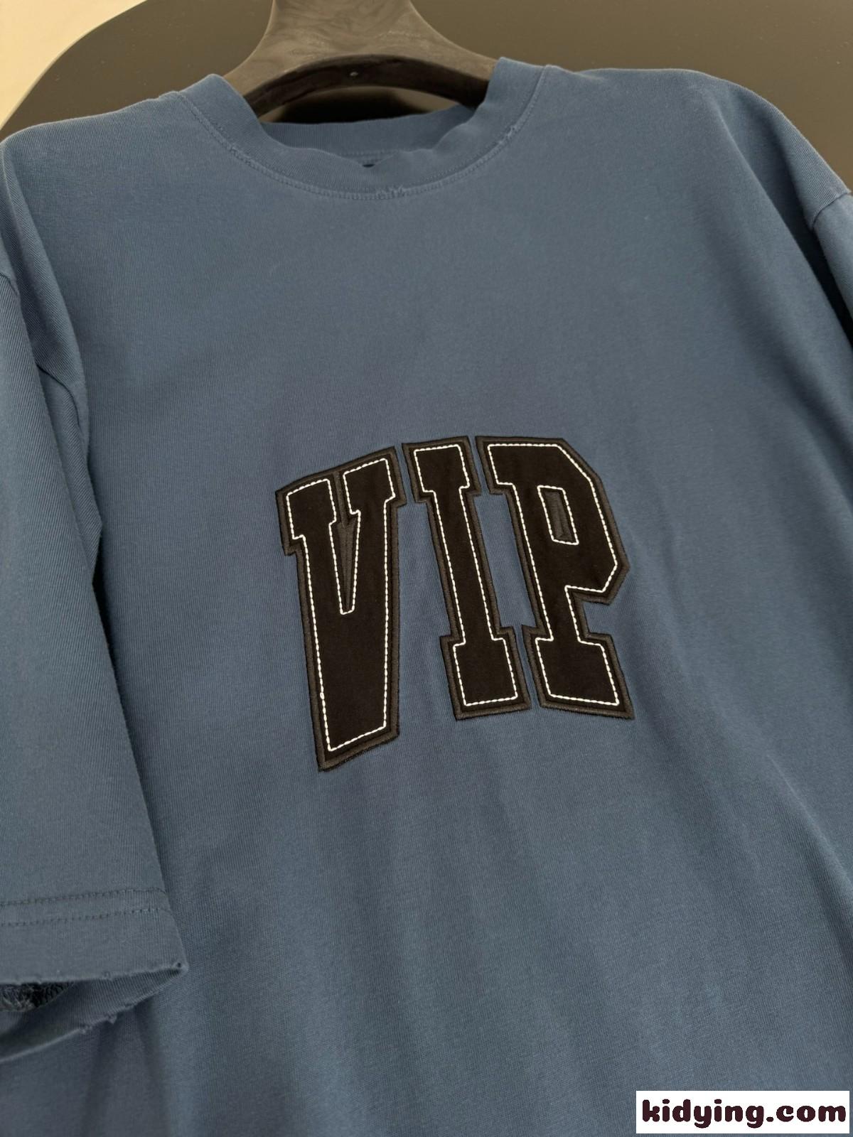 ユニセックス バレンシアガ Tシャツ コピー オーバーサイズ 半袖Tシャツ ブルー-4