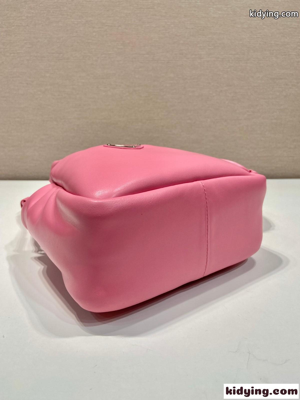 シンプル 可愛い ソフト ナッパレザー ミニハンドバッグ プラダ バッグ コピー ピンク-1