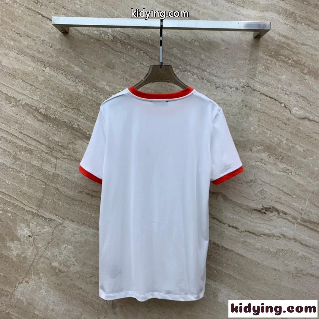 バルマン Tシャツ コピー 定番 カジュアル コットン 半袖Tシャツ-1