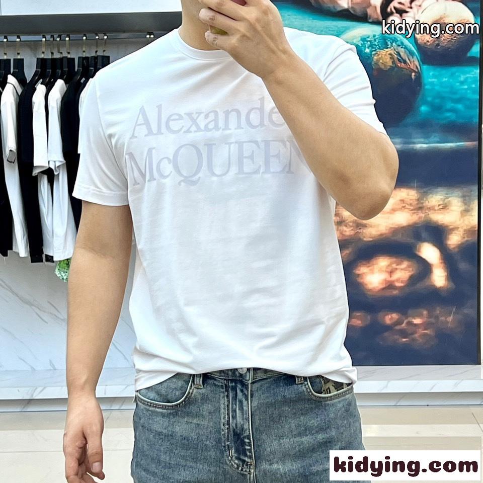 リフレクテッドロゴ 半袖Tシャツ アレキサンダー・マックイーン Tシャツ コピー ホワイト-2