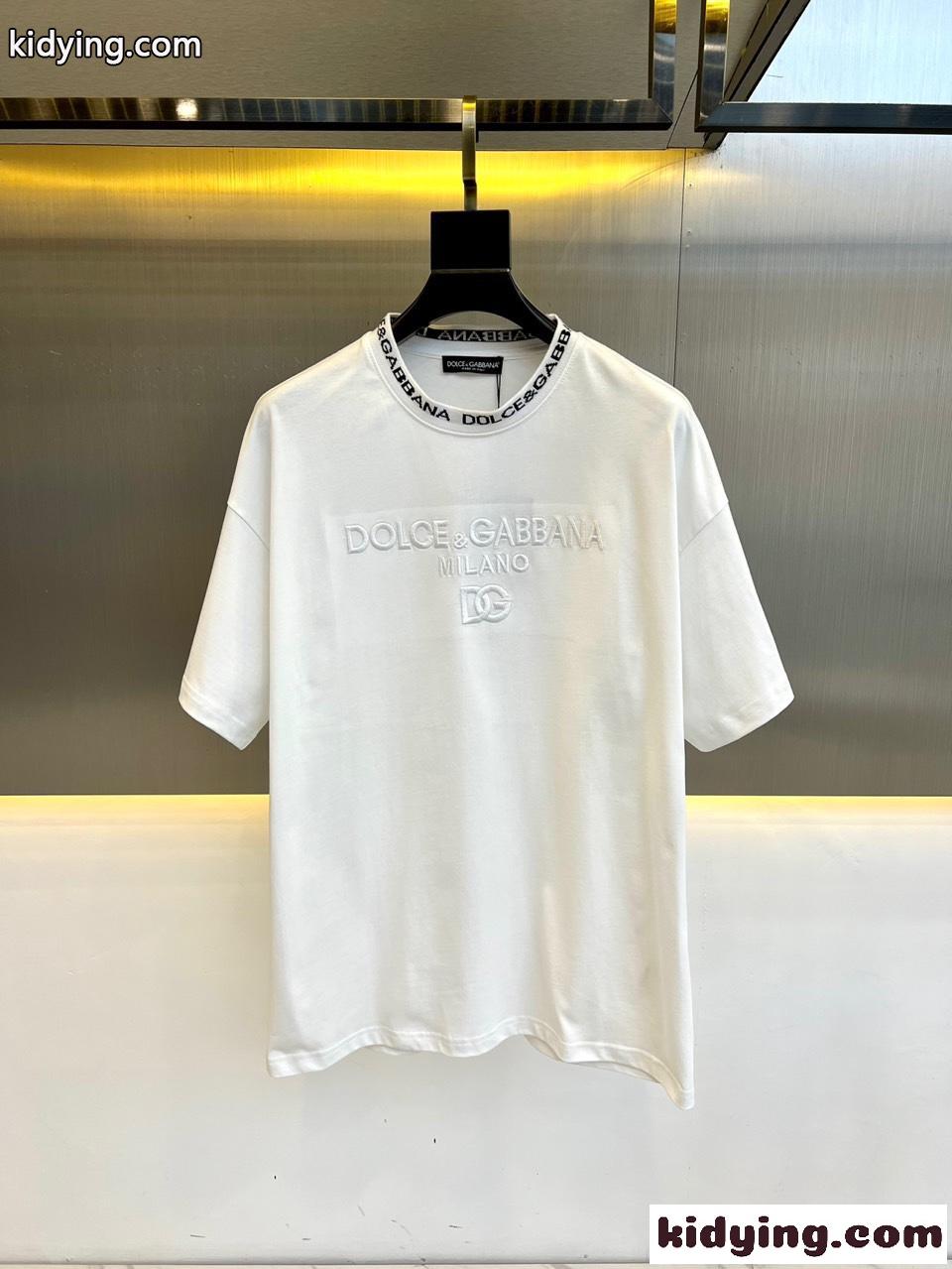 カジュアル ゆったり ロゴ入り ドルチェ&ガッバーナ Tシャツ コピー 半袖Tシャツ ホワイト-2