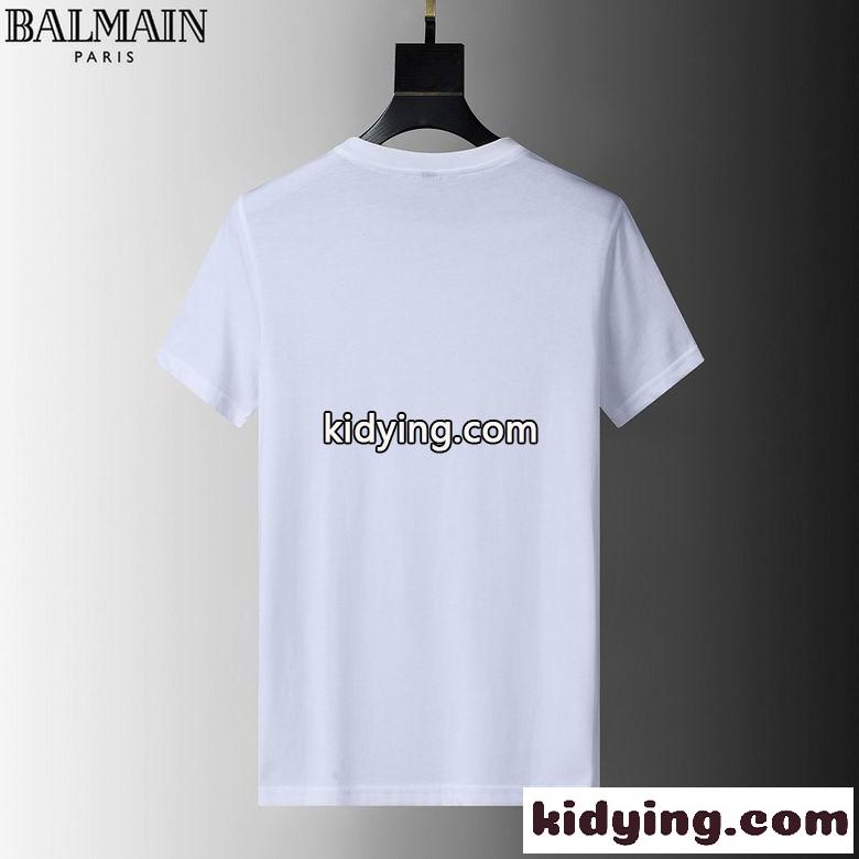 シンプル ロゴ プリント 着心地いい クルーネック 半袖 バルマン tシャツ コピー カジュアル おしゃれ トップス-0