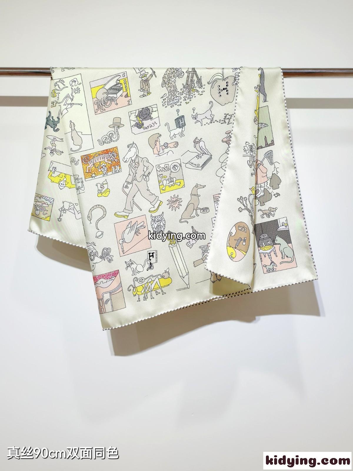 人気 上品 エルメス カレ リブレ スカーフ スーパーコピー シルクホワイト-3