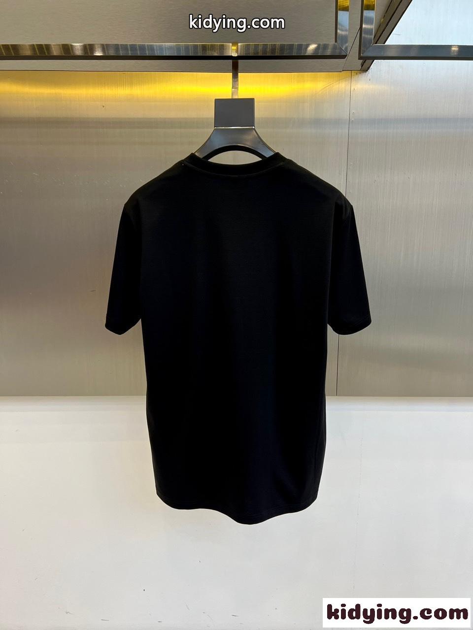 おしゃれ 合わせやすい クルーネック エルメス Tシャツ 偽物 ブラック-4