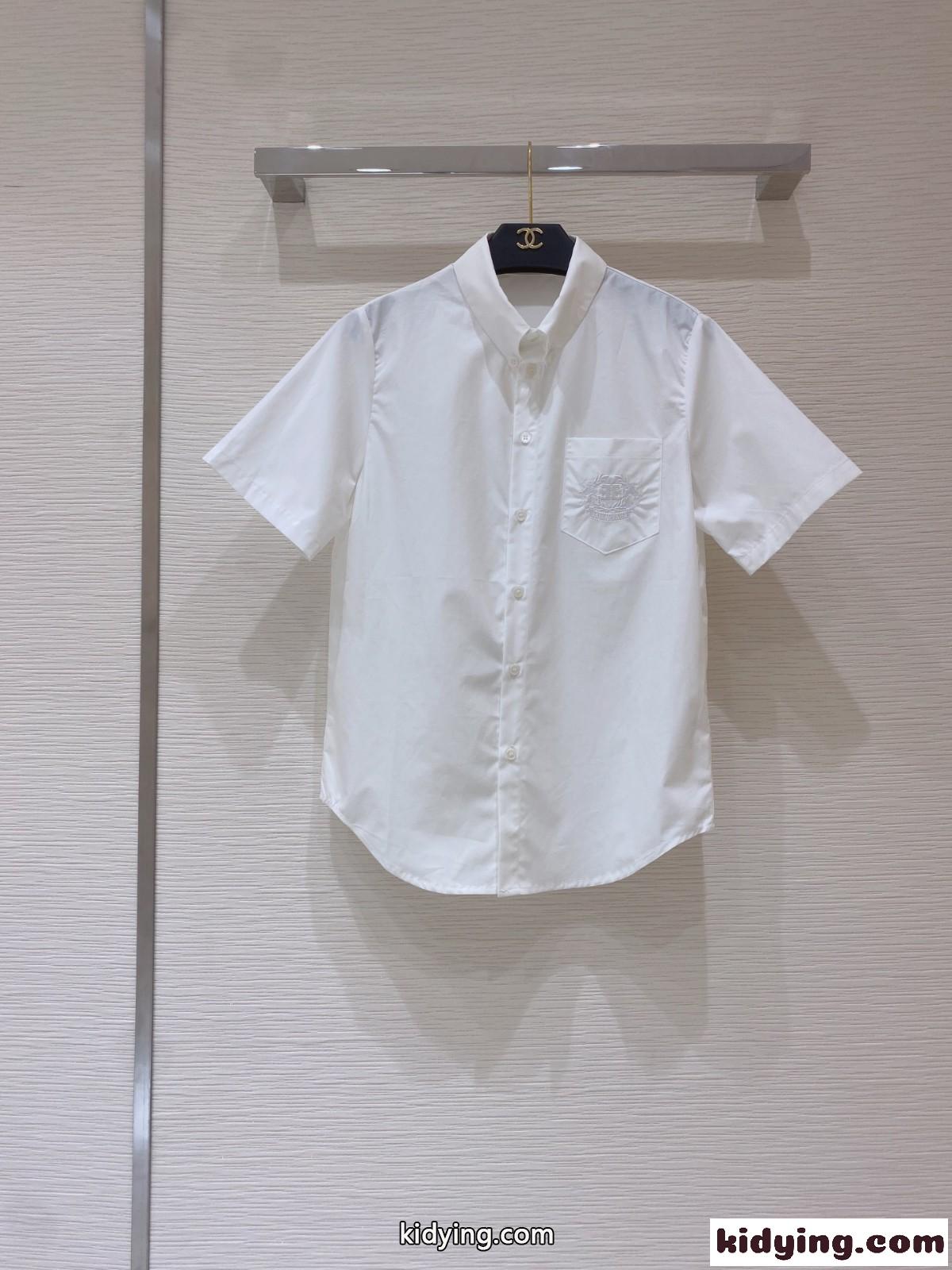 カジュアル おしゃれ 定番 人気 バレンシアガ シャツ コピー 半袖ロゴ 刺繍 ゆったり レディース ベーシック 白 ホワイト-0