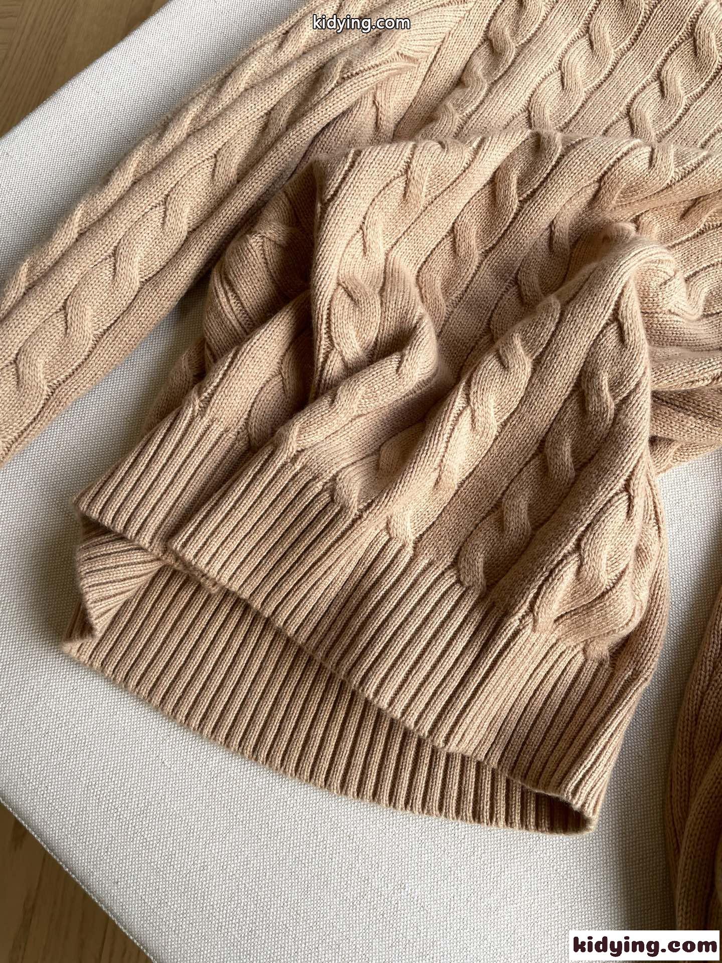 定番 人気 ラルフローレン セーター 偽物 ロゴ刺繍 ケーブル編み クルーネック カーキ-1