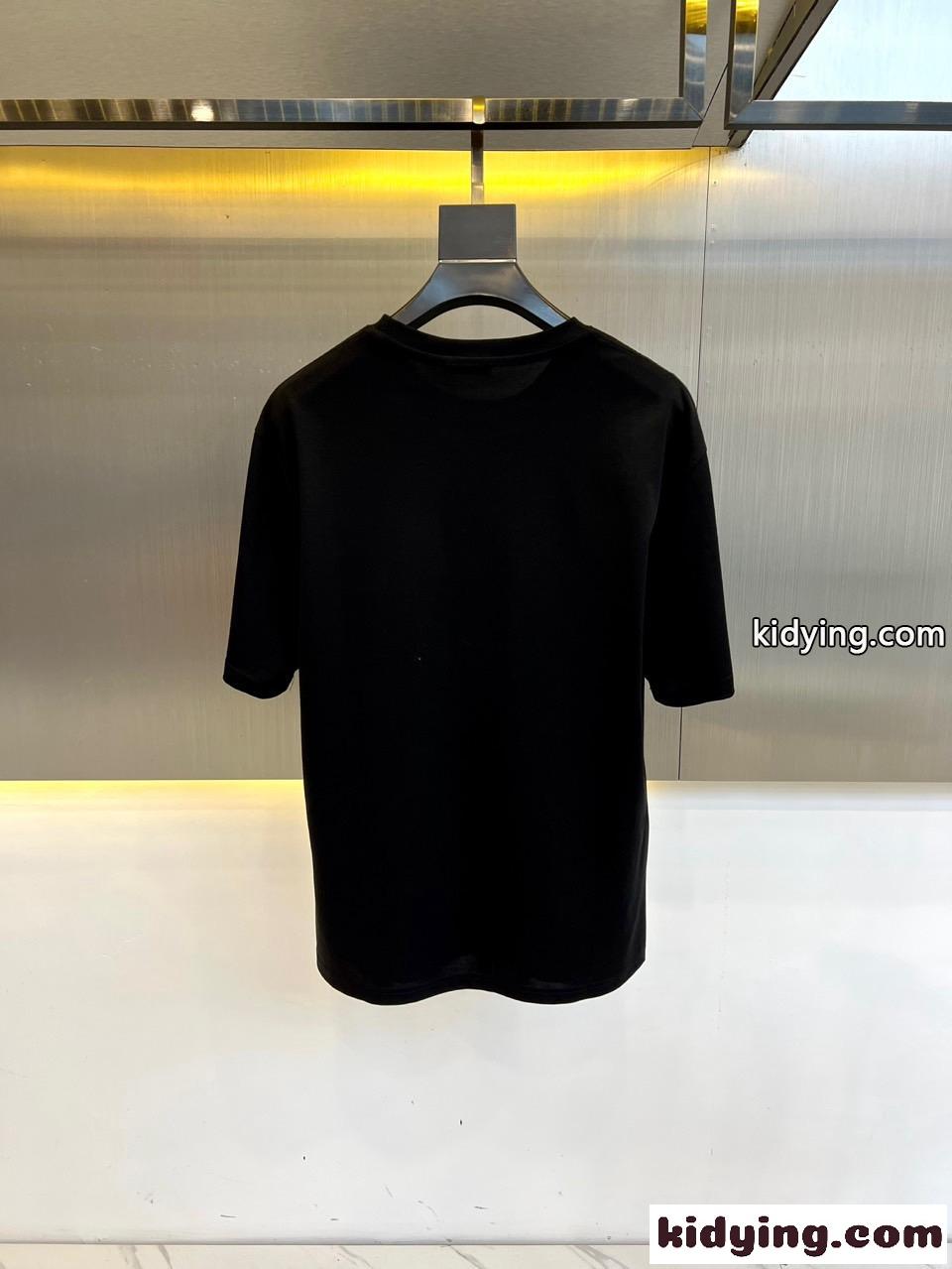 定番 カジュアル クルーネック 半袖Tシャツ セリーヌ Tシャツ コピー ブラック-3