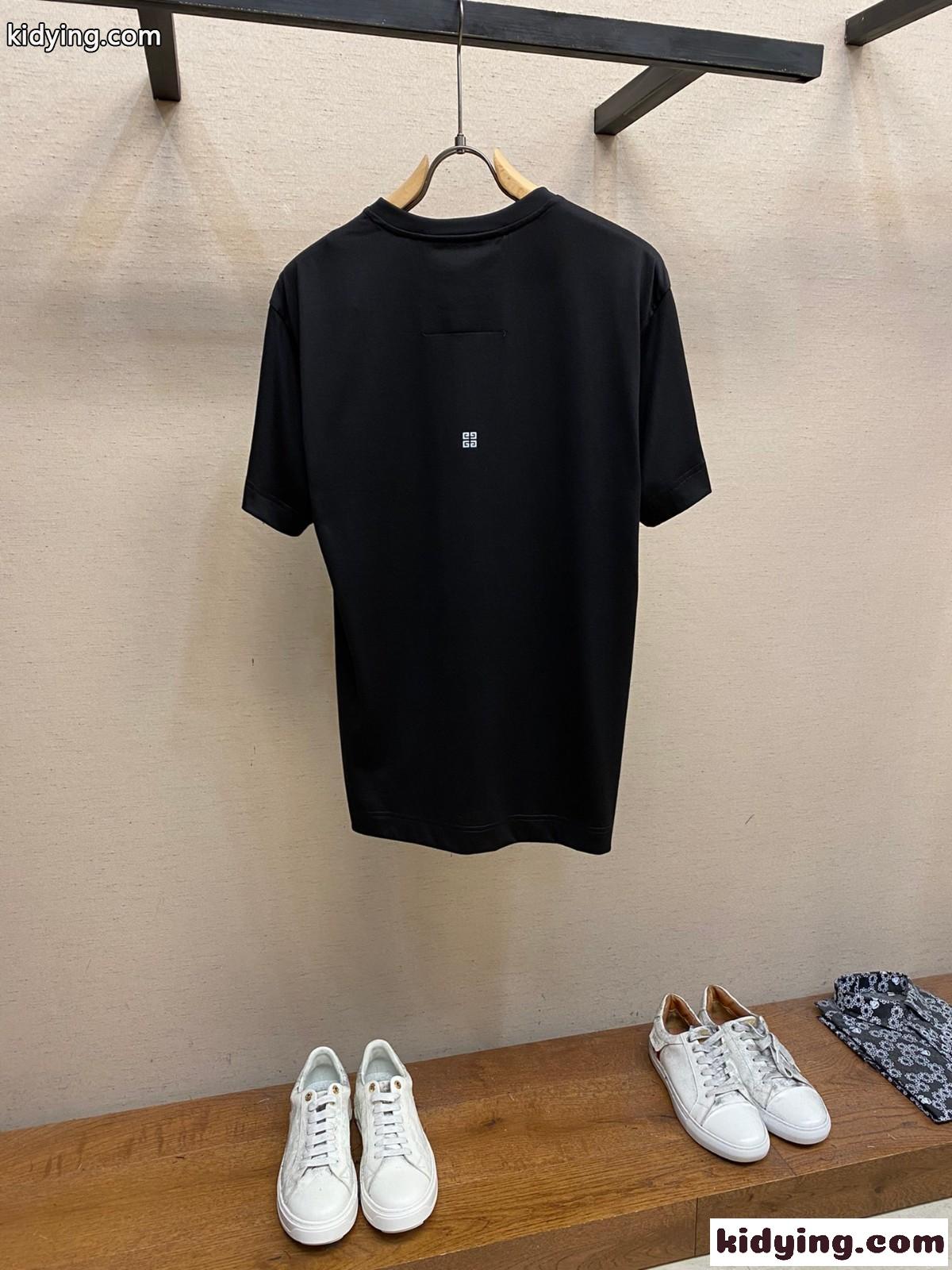 シンプル 着回し クルーネック コットンジャージー ジバンシィ Tシャツ コピー 半袖 ブラック-2