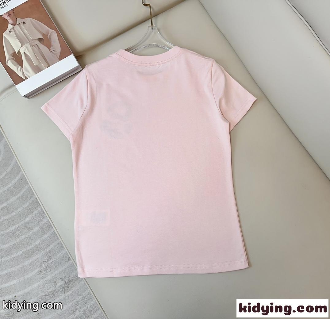 YEAR OF THE DRAGON CREST エンブロイダリー 半袖Tシャツ ケンゾー Tシャツ コピー ピンク-1