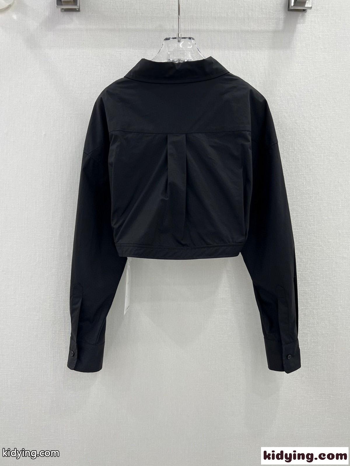 コットン レイヤード クロップボレロ アレキサンダーワング シャツ コピー ブラック-3