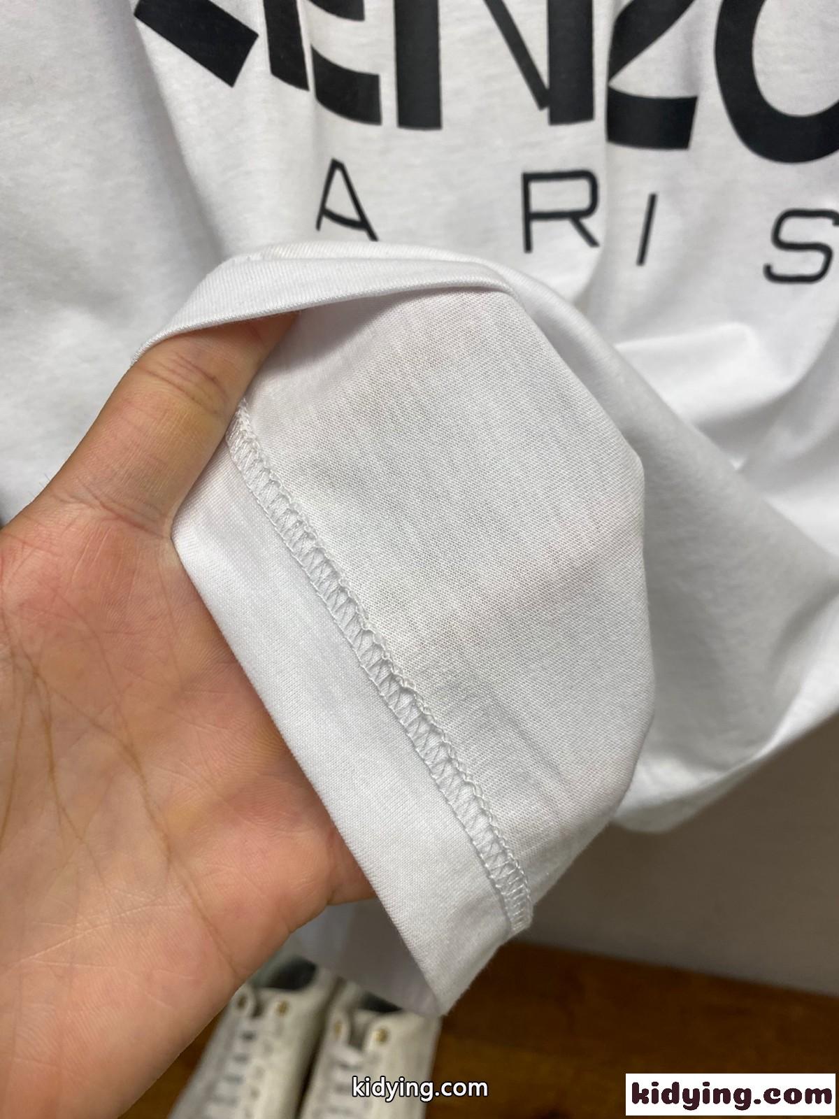 ユニセックス 快適 コットン 半袖Tシャツ ケンゾー Tシャツ コピー クルーネック ホワイト-3