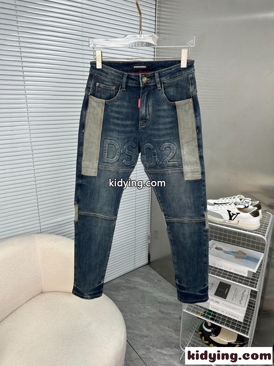 スタイリッシュ 切り替え デニムパンツ ディースクエアード ジーンズ 偽物-1