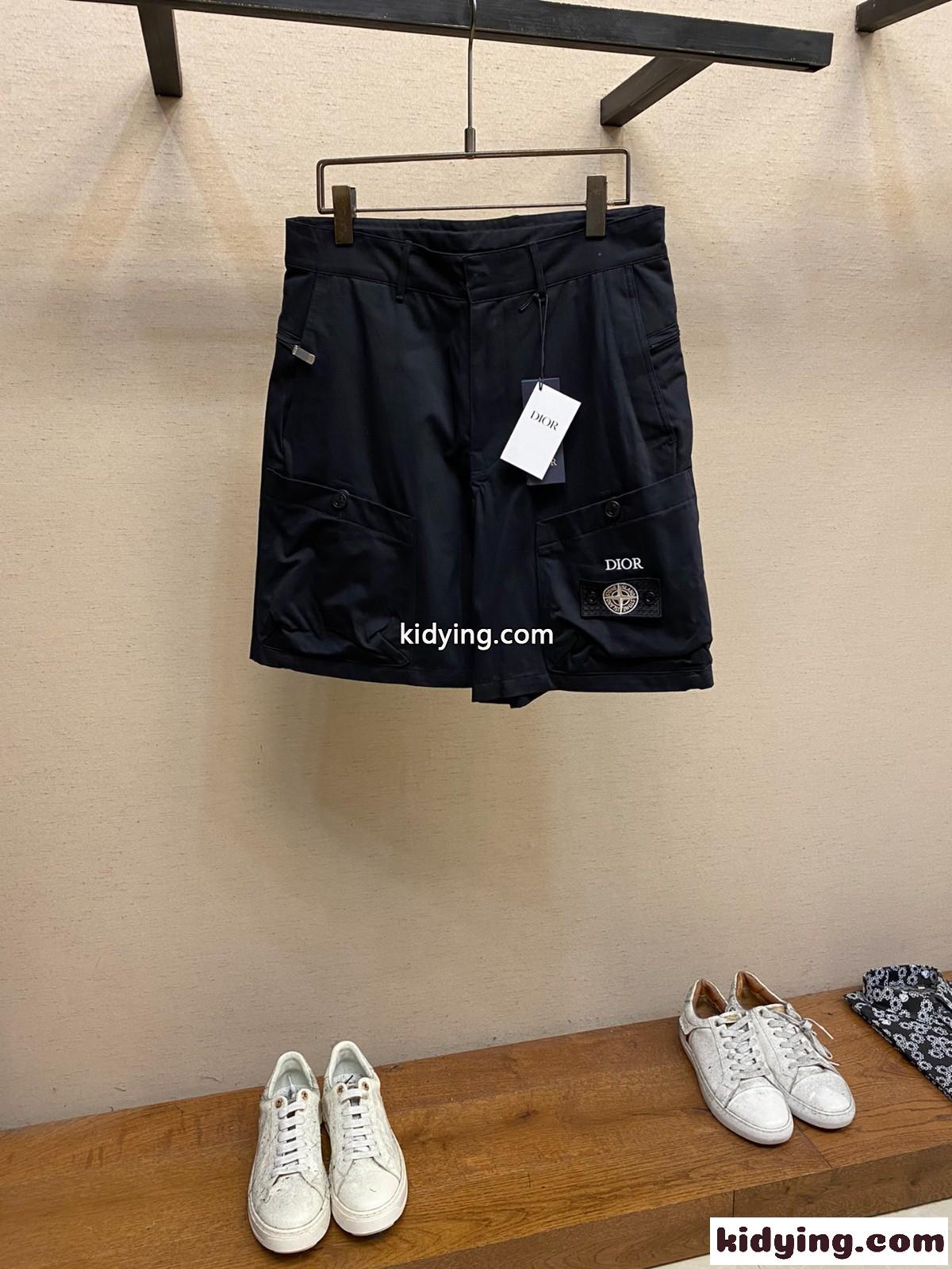 クリスチャン・ディオール パンツ コピー DIOR AND STONE ISLAND バミューダショートパンツ ブラック-2
