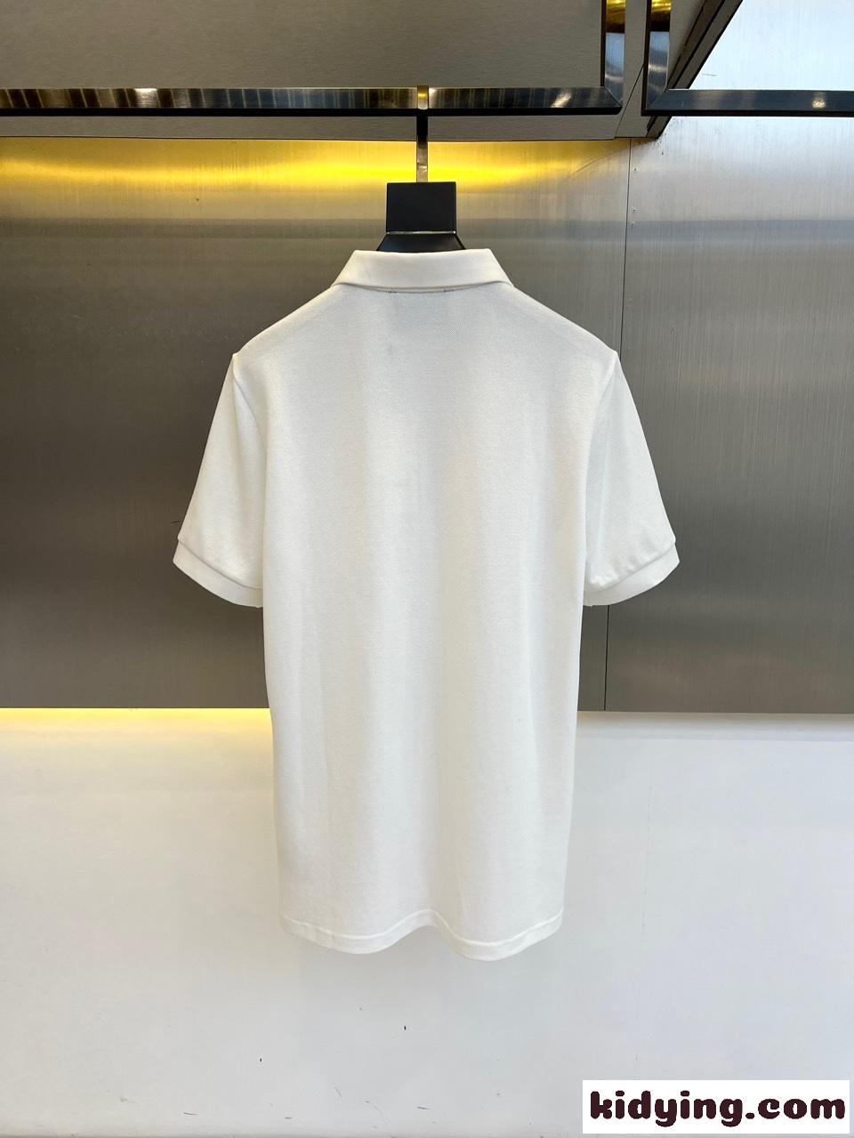 シンプル ロゴ刺繍 コットンピケ ポロシャツ グッチ Tシャツ 偽物 ホワイト-1