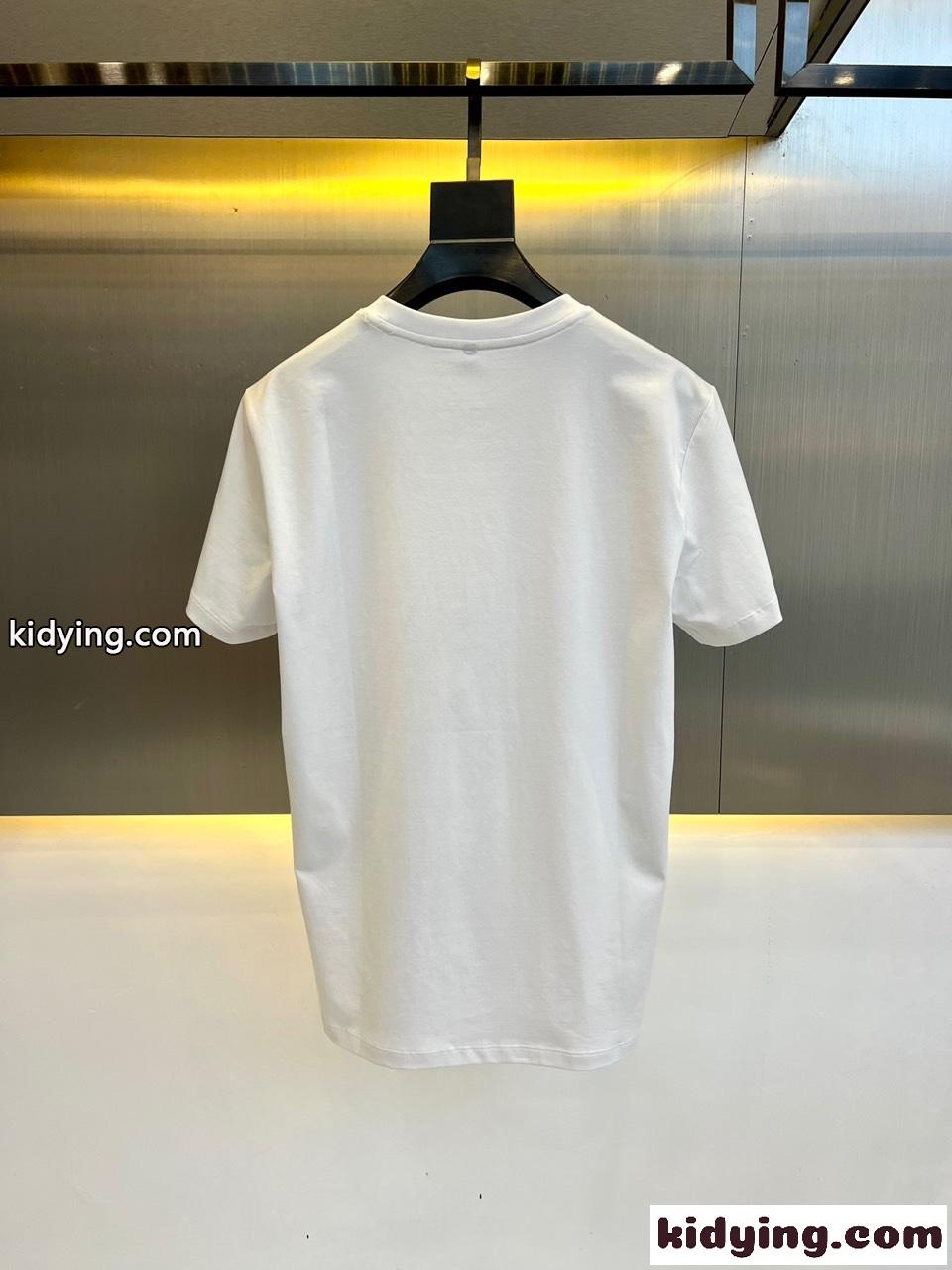 シンプル VLTN クルーネック コットン 半袖Tシャツ ヴァレンティノ Tシャツ コピー ホワイト-4