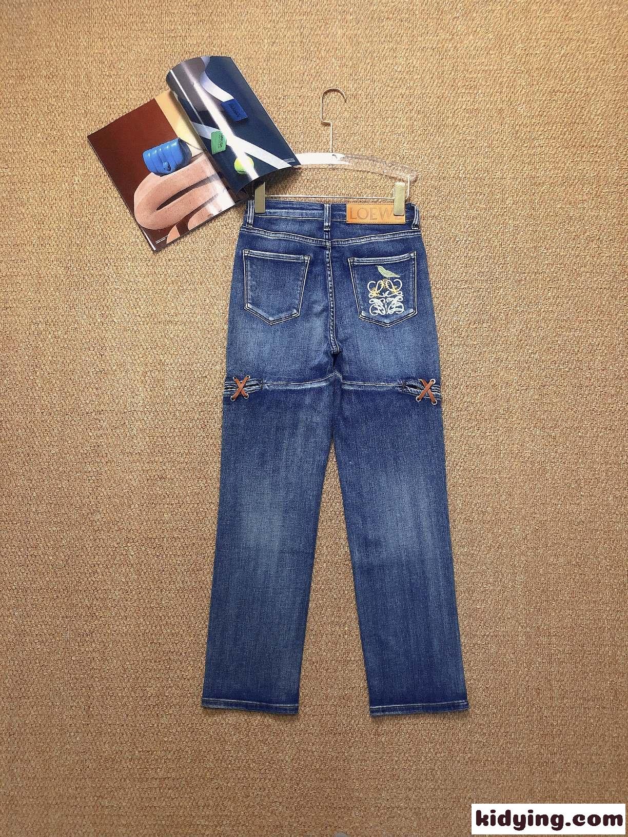 ロエベ ジーンズ コピー レディース デニムパンツ お洒落 個性 ストレッチ 動きやすい 人気 新作-2