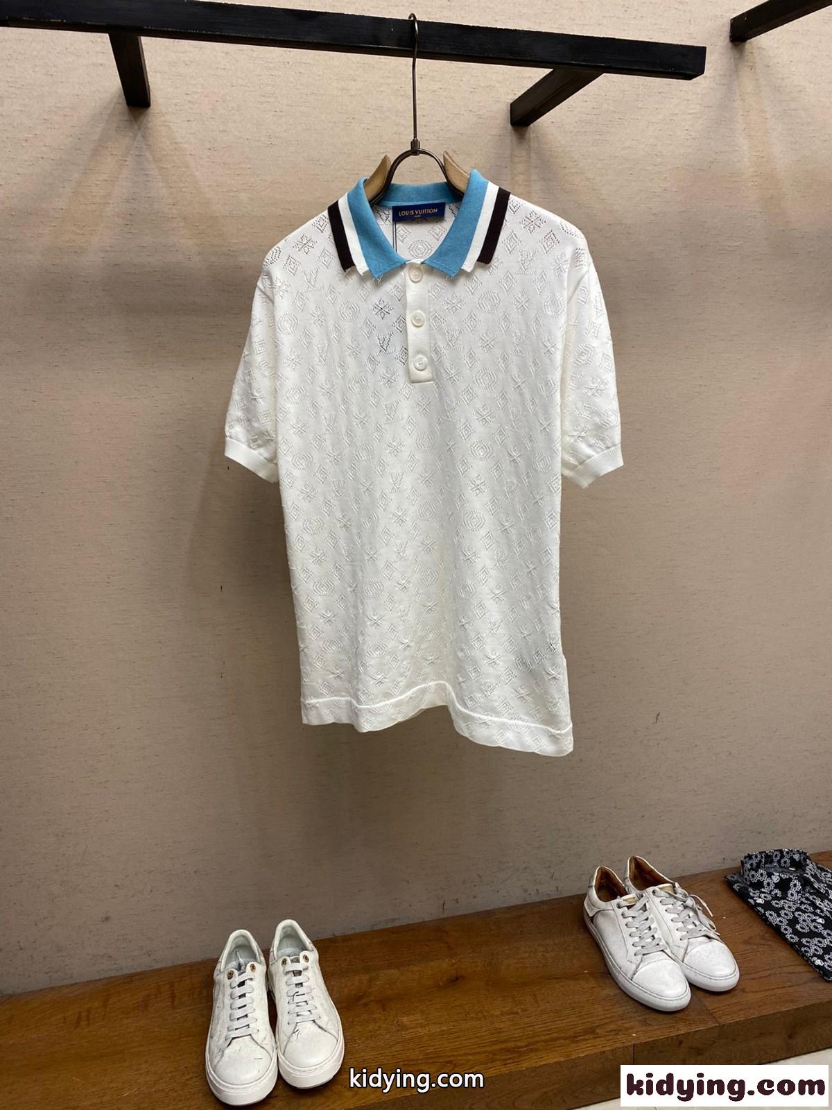 モノグラム ショートスリーブ コットンポロ ルイ・ヴィトン 半袖Tシャツ コピー-0