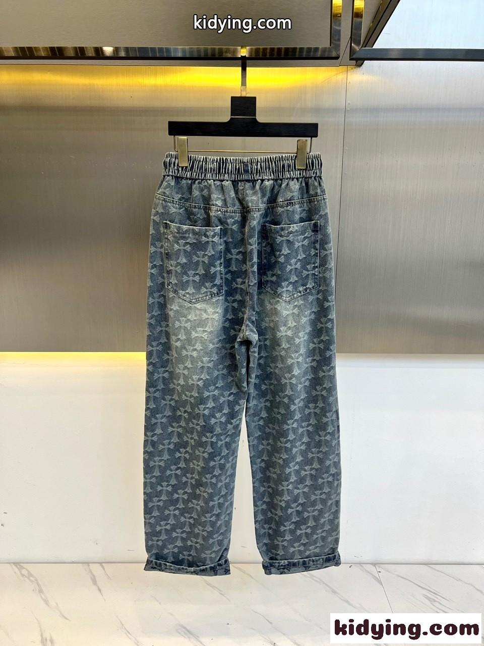 お洒落 総柄 合わせやすい デニムパンツ クロムハーツ ジーンズ コピー メンズ-1