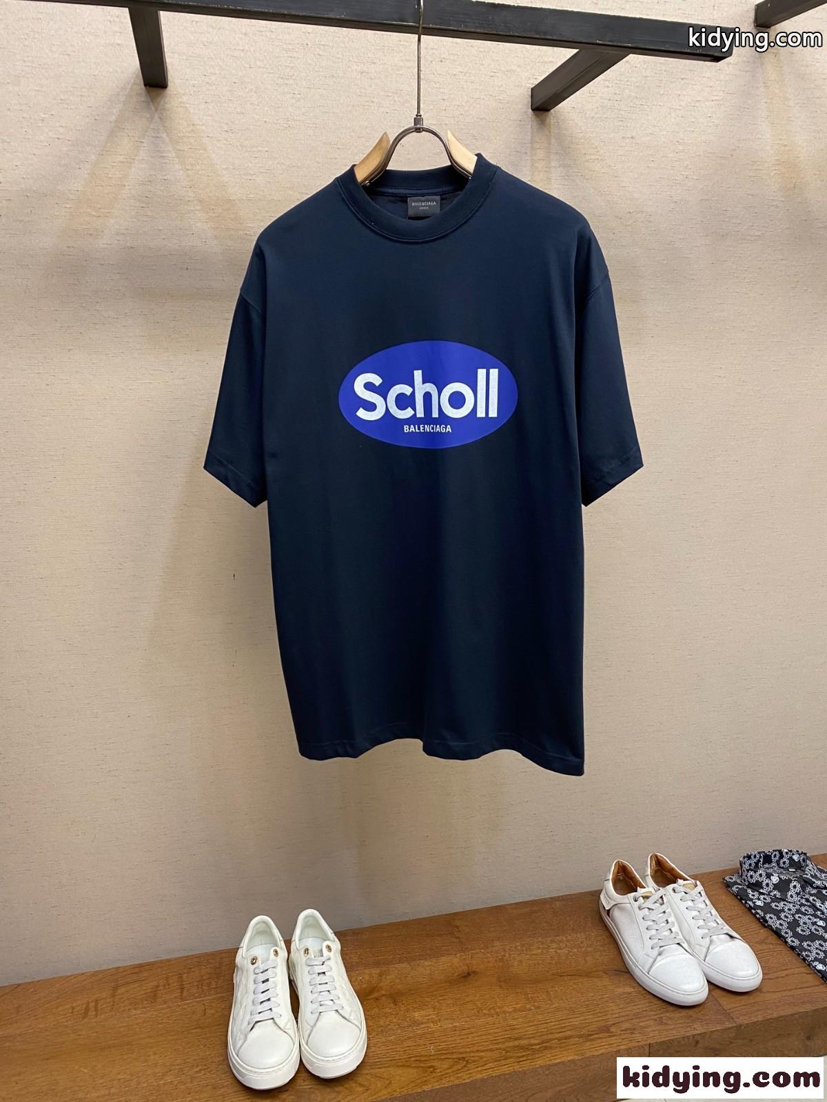 シンプル I SCHOLL 半袖Tシャツ バレンシアガ Tシャツ コピー ユニセックス-1