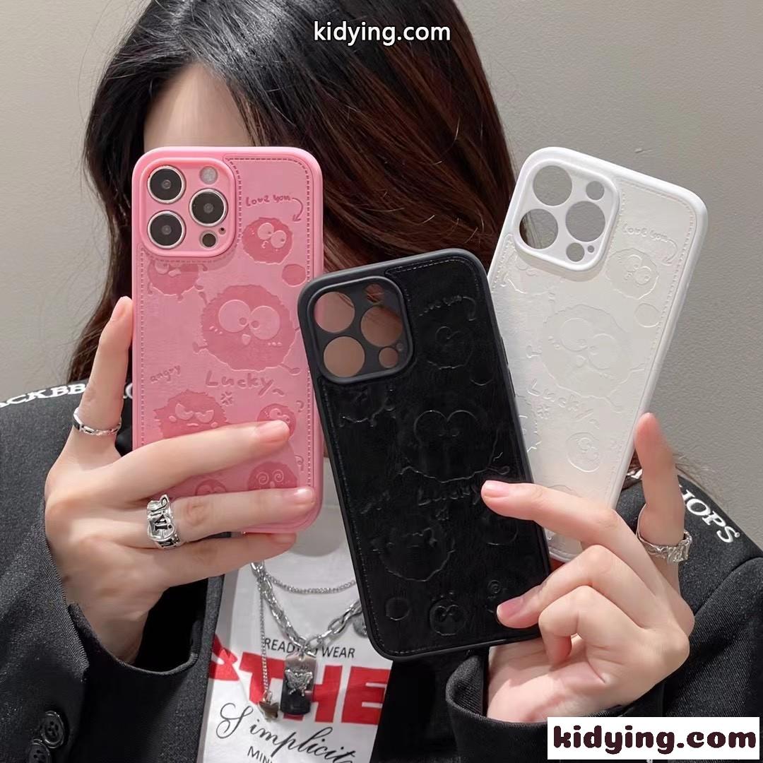 クロムハーツ風レザー貼りスマホケース iPhone全シリーズ対応-0