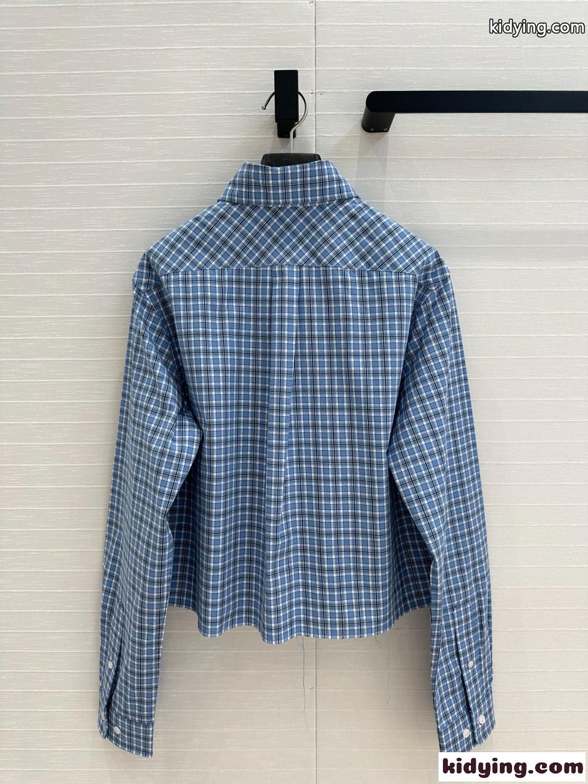 おしゃれ チェック ロングスリーブシャツ ミュウミュウ シャツ コピー レディース-4