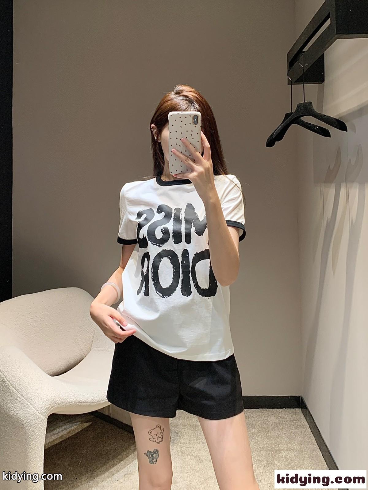 人気 クリスチャン・ディオール Tシャツ コピー Miss Dior コットン 半袖Tシャツ-5