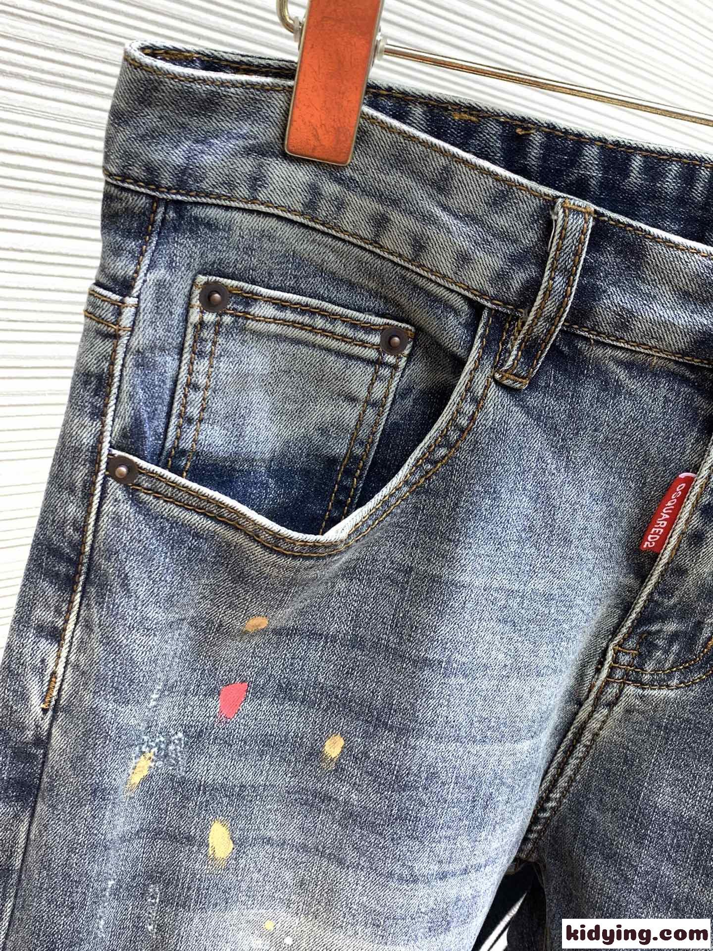 カジュアル ディースクエアード ジーンズ コピー ダメージ加工 メンズ デニムパンツ-2