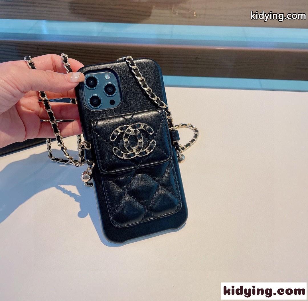 オシャレ 斜め掛け レディース チェーン ショルダー シャネル アイフォンケース コピー スマホケース おしゃれ レザー-0