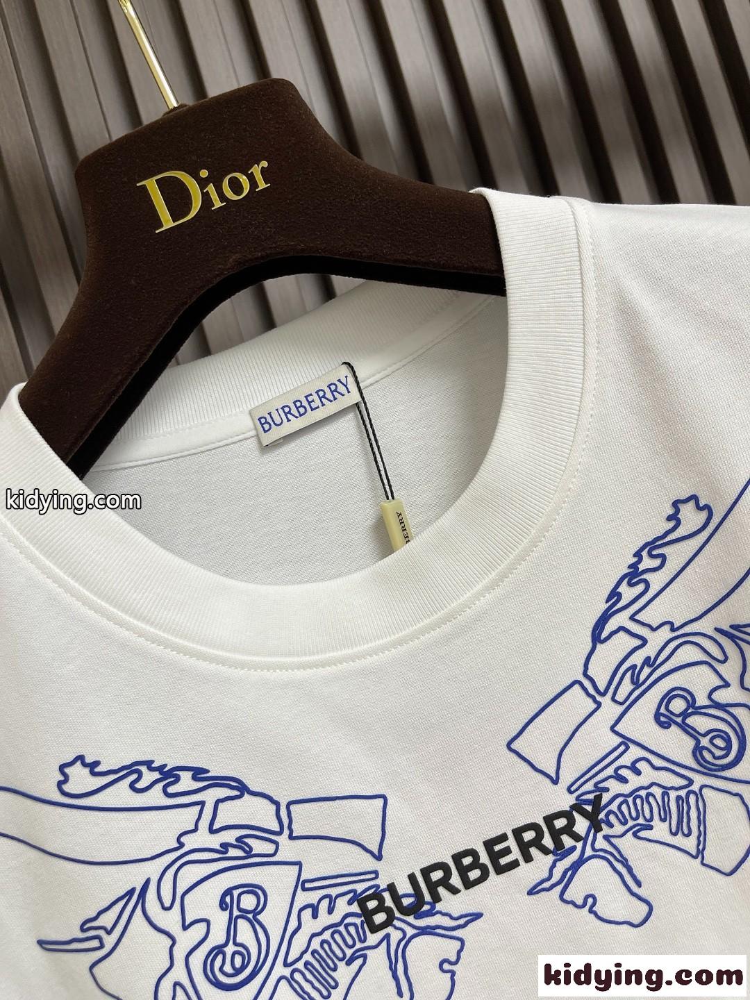 シンプル ロゴプリント クルーネック 半袖Tシャツ バーバリー Tシャツ コピー-4
