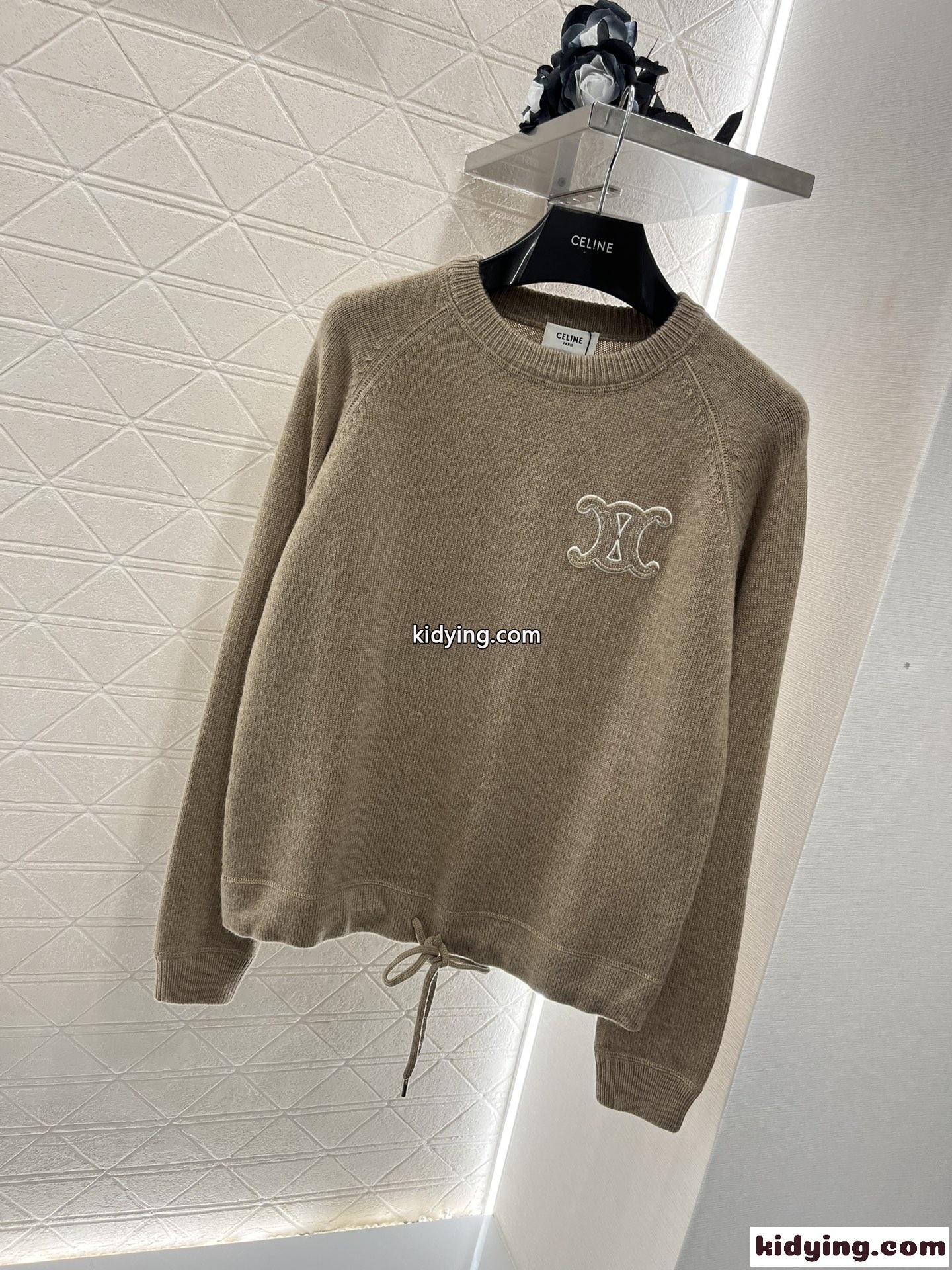 セリーヌ せーず激安通販 ニットセット 柔軟 トップス ズボン カジュアル 弾性がいい ブラウン-0