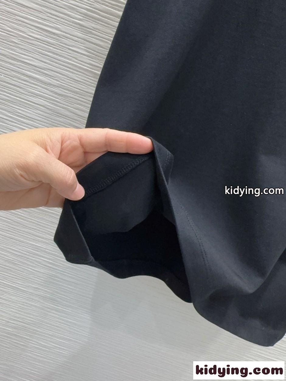 キャットエンブロイダリー 半袖Tシャツ ロエベ Tシャツ コピー ユニセックス ブラック-0