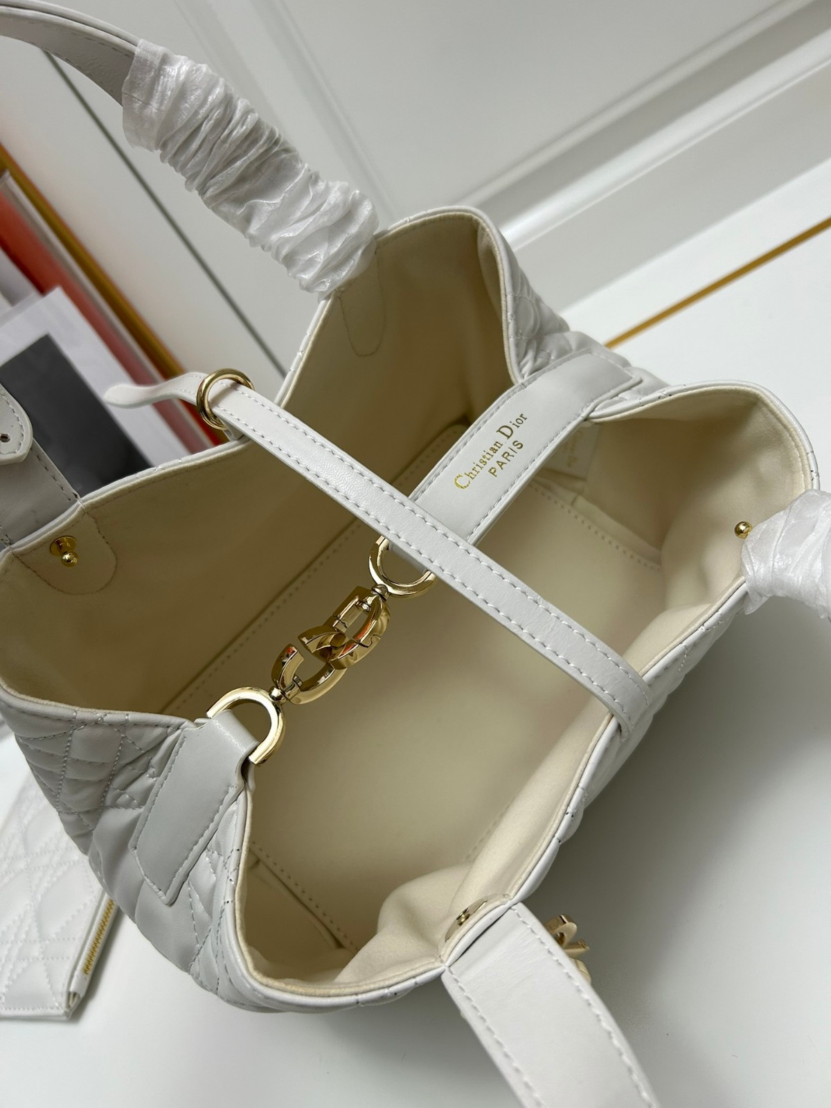 ディオール DIOR TOUJOURS トート スモール クリスチャン・ディオール バッグ コピー ホワイト-4