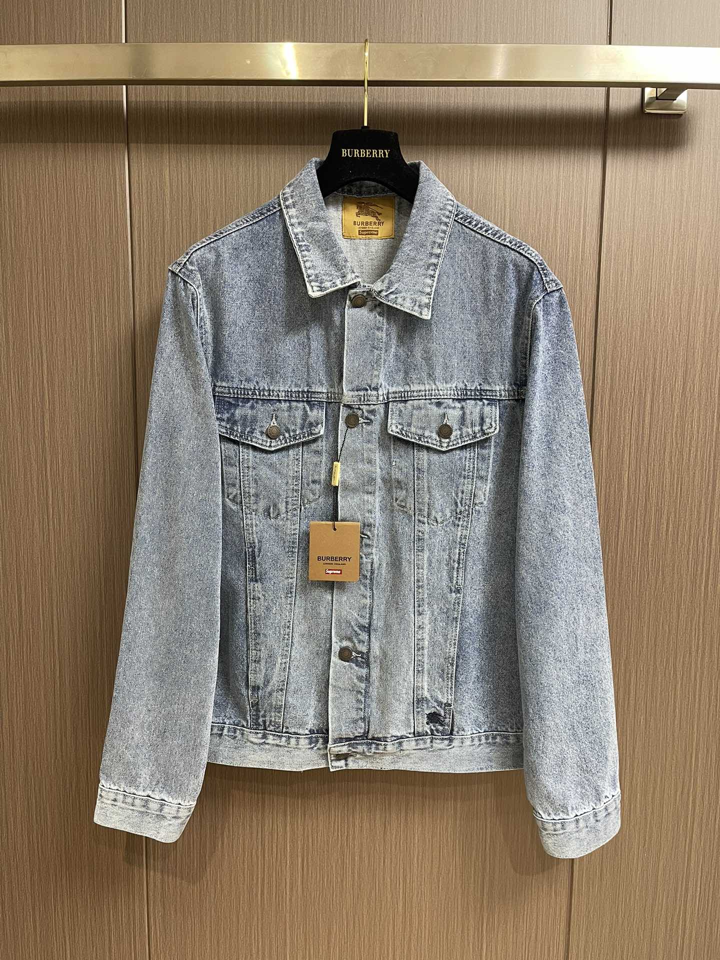 Burberry & supreme コラボ デニムジャケット バーバリー ジャケット コピー-0