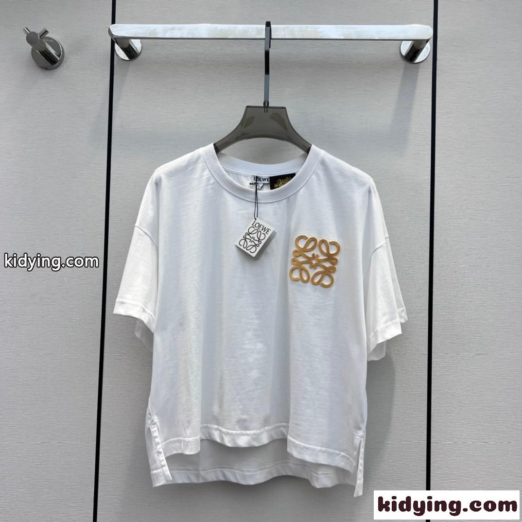 アナグラム コットン Tシャツ ロエベ Tシャツ コピー レディース ホワイト-0