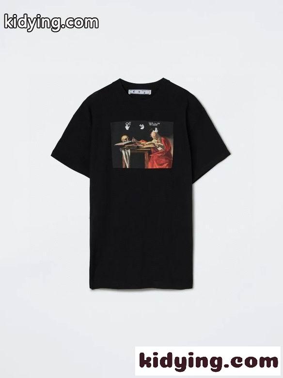 ゆったり 着心地いい プリント オフホワイト 半袖Tシャツ コピー 春夏 定番 相性抜群 カジュアル オシャレ ホワイト ブラック-5
