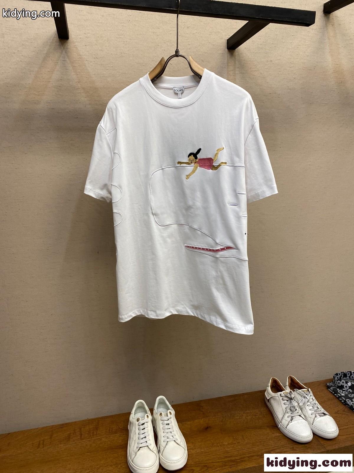 LOEWE x Suna Fujita ユニセックス 半袖Tシャツ ロエベ Tシャツ コピー リラックス-2