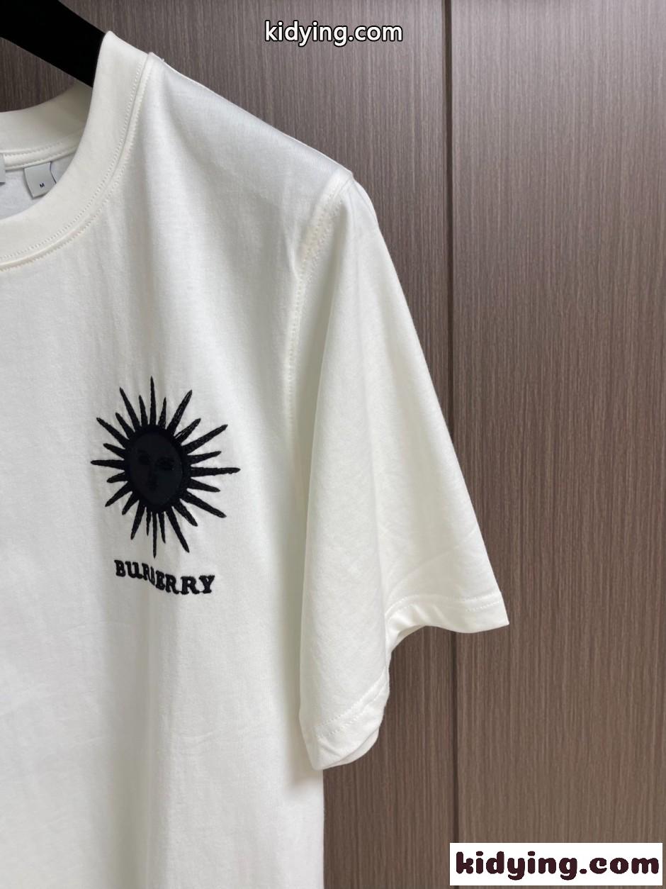 お洒落 カジュアル サン コットンTシャツ バーバリー Tシャツ 偽物 ホワイト-1