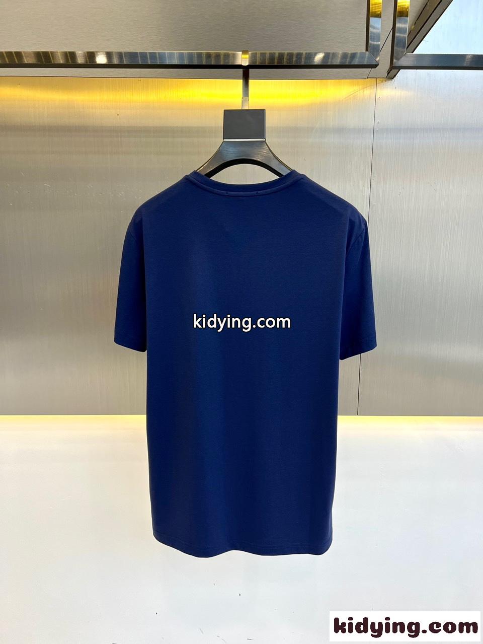ヴェルサーチェ カルトゥーシュ 半袖Tシャツ ヴェルサーチェ Tシャツ コピー ブルー-4
