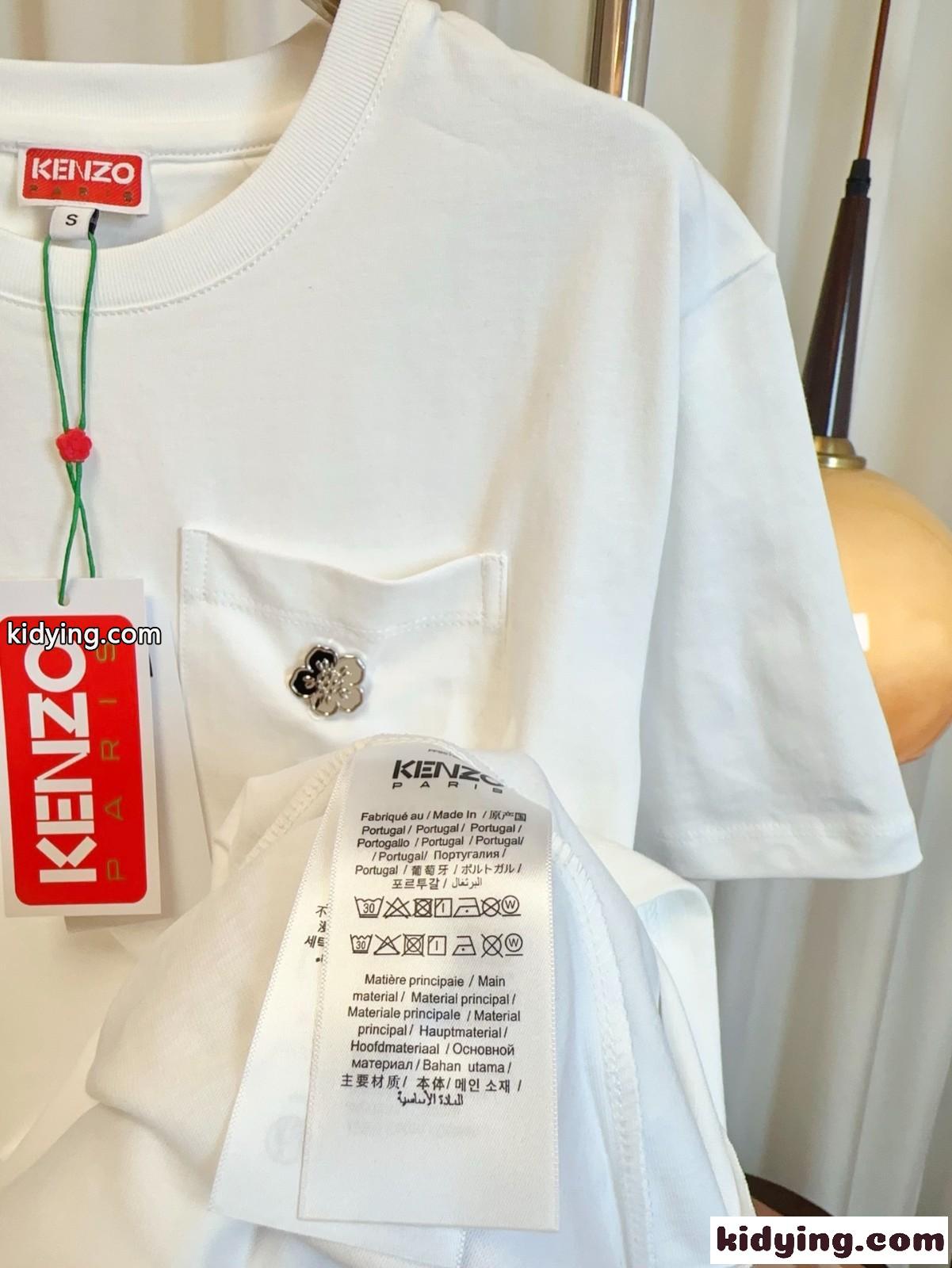 カジュアル ルーズフィット 半袖Tシャツ ケンゾー Tシャツ コピー ホワイト-4