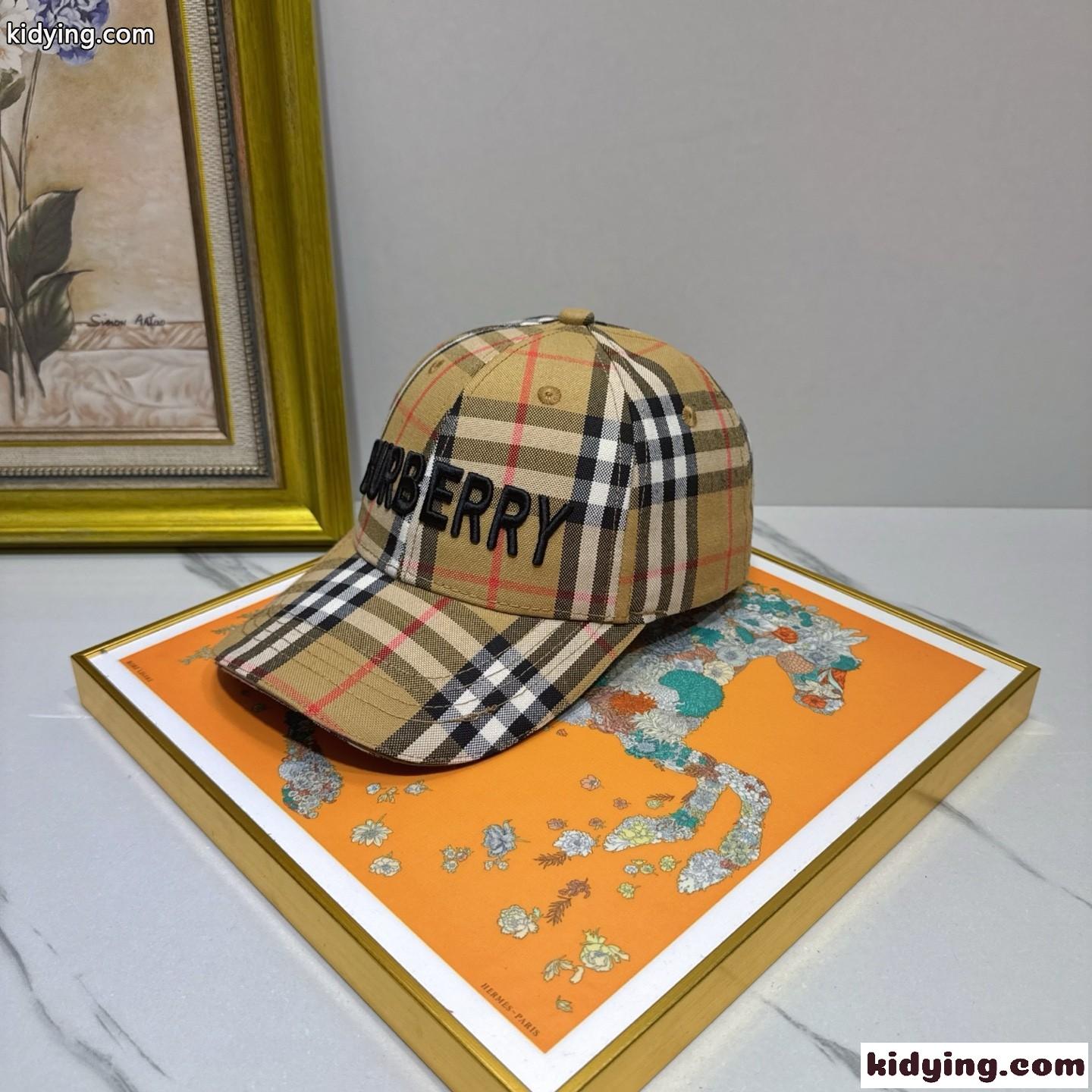 定番 チェック柄 刺繍入り 帽子 バーバリー キャップ 偽物 ユニセックス-1