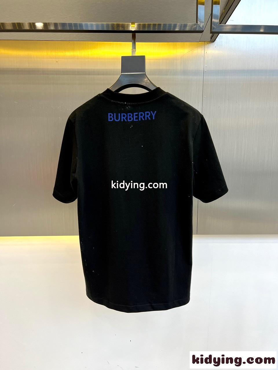 カジュアル 快適 コットンTシャツ バーバリー 半袖Tシャツ コピー ブラック-4