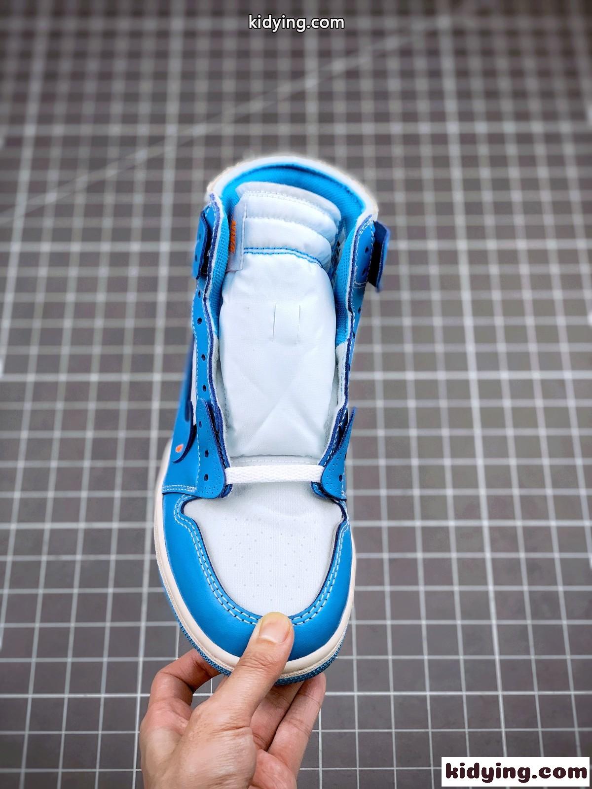 OFF-WHITE X AJ1 ハイカット ブルー おしゃれ 人気 高品質 オフホワイト スニーカー コピー メンズ カジュアル-0