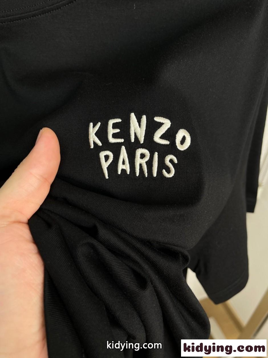 KENZO Boke Heart 半袖Tシャツ コットン ケンゾー Tシャツ コピー ブラック-4