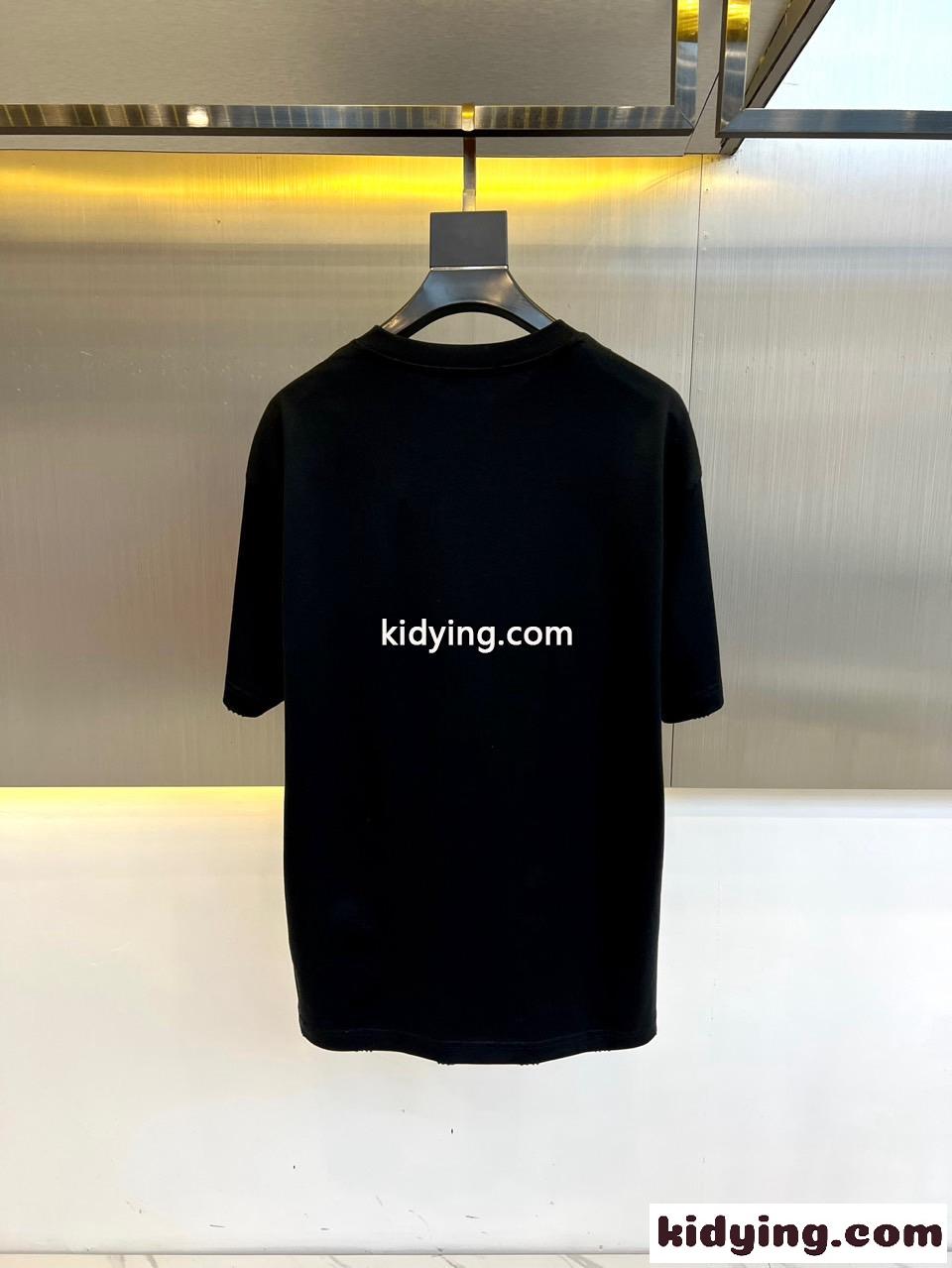カジュアル ゆったり クルーネック 半袖Tシャツ セリーヌ Tシャツ コピー ブラック-3