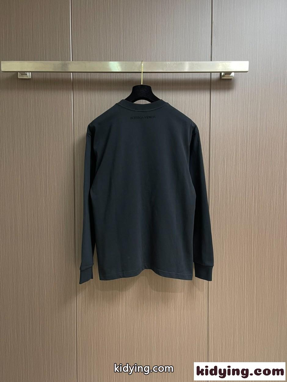 メッセージプリント ロングスリーブTシャツ ボッテガ・ヴェネタ Tシャツ コピー ブラック-0