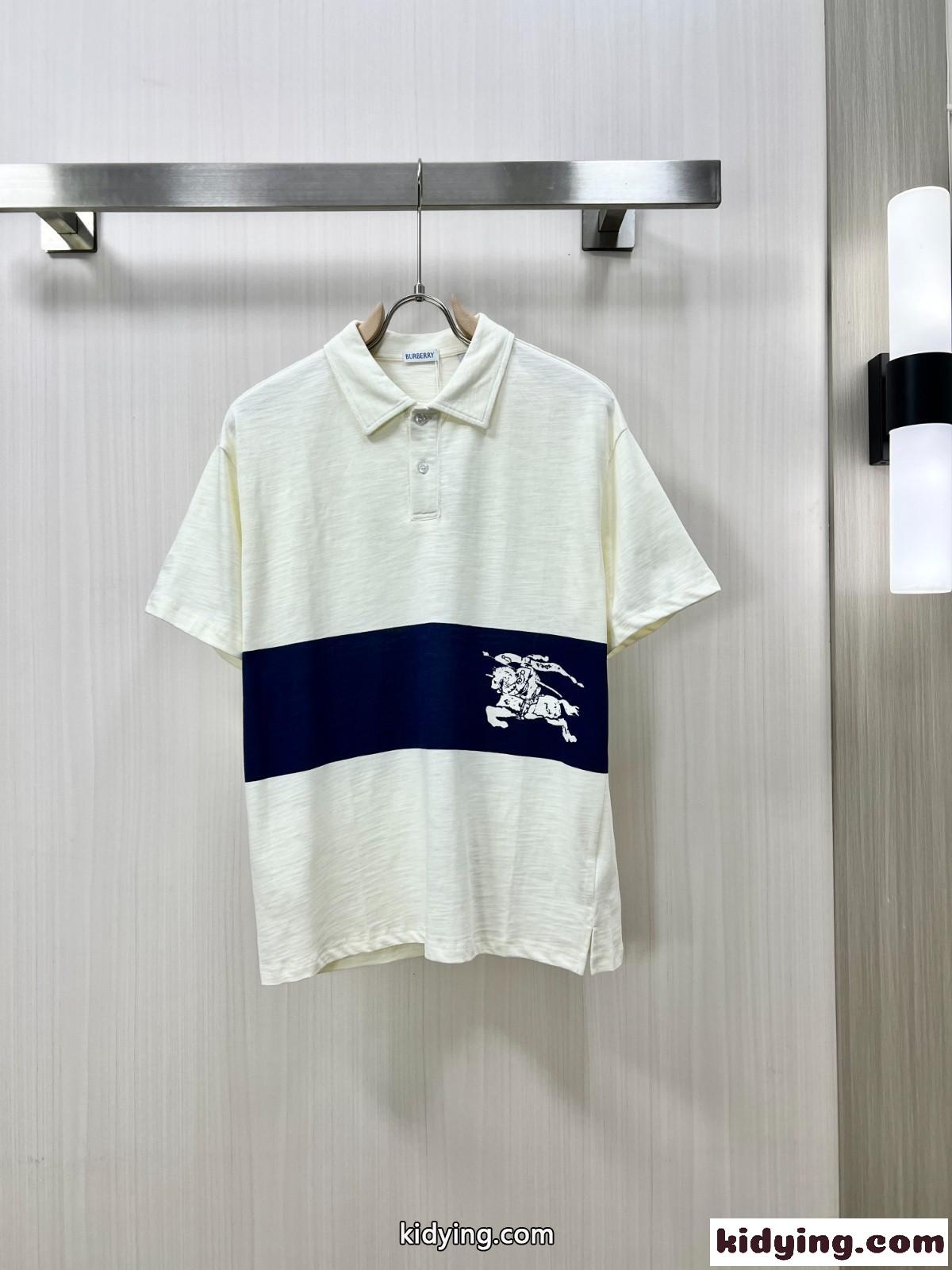 EKD ストライプ コットンポロシャツ バーバリー Tシャツ コピー ベージュ-0