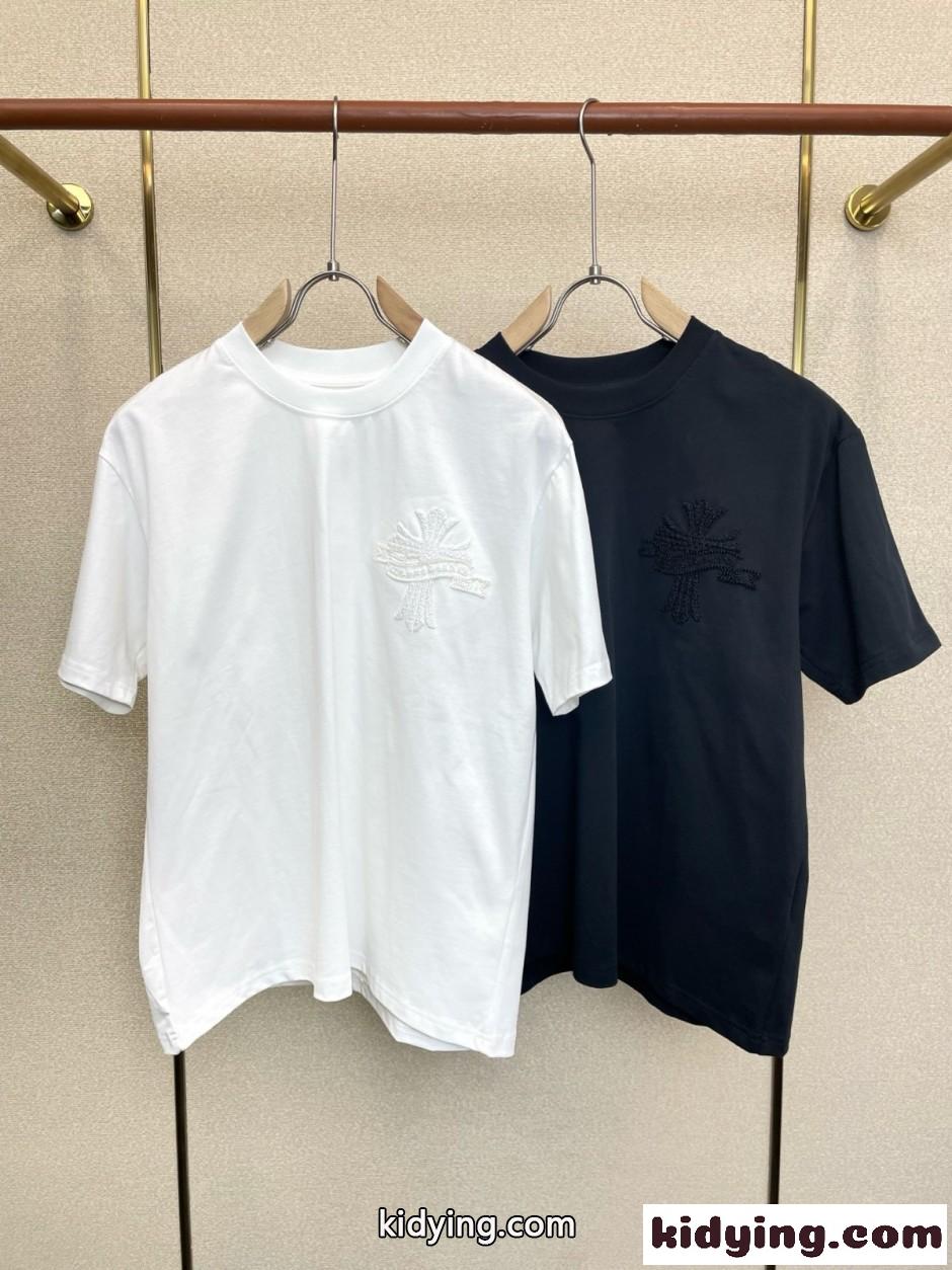 カジュアル クルーネック 半袖Tシャツ クロムハーツ Tシャツ 偽物 合わせやすい-2
